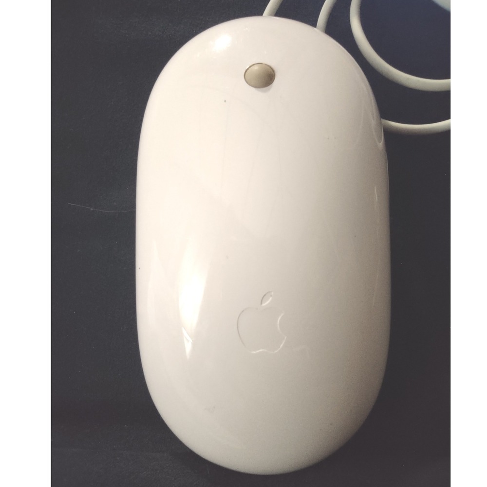 Apple Mighty Mouse A1152 Optical Scroll Ball‎ USB Wired Computer Mouse 20" Wire